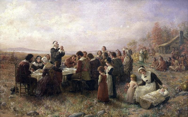 Jennie A. Brownscombe The First Thanksgiving at Plymouth France oil painting art